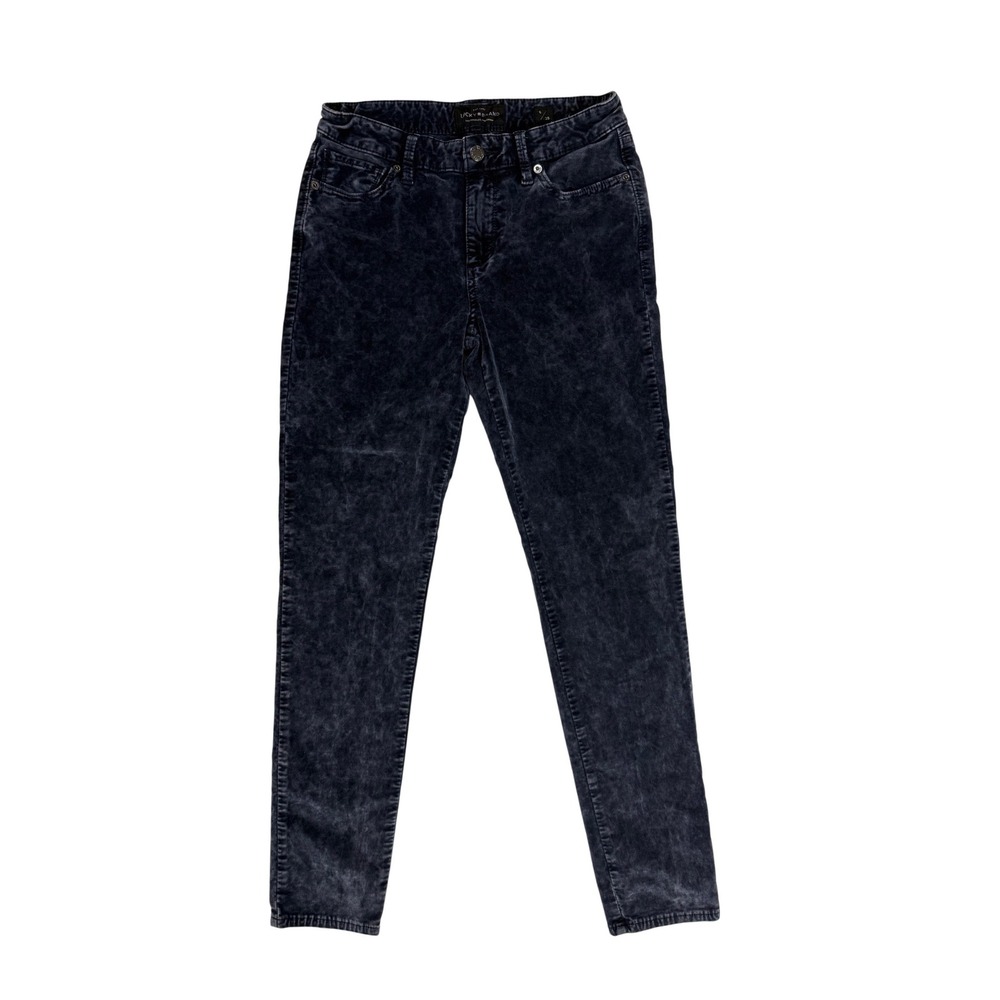 Lucky Brand Dark‎ Blue Velvet Skinny Pants Womens 6/28 Mid Rise Tapered